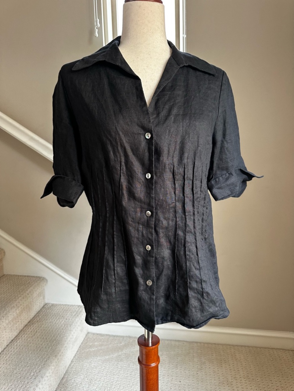 Lafayette 148 Linen Button-Front Shirt